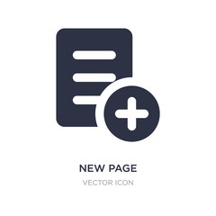 Obraz premium new page icon on white background. Simple element illustration from UI concept.