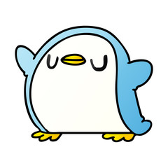 gradient cartoon kawaii of a cute penguin