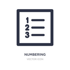 numbering icon on white background. Simple element illustration from UI concept.