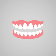 Dentures vector icon. 