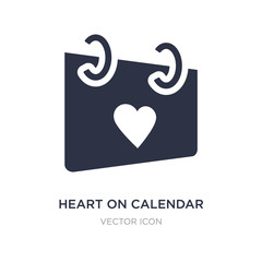 heart on calendar icon on white background. Simple element illustration from UI concept.