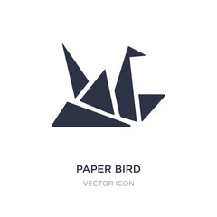 Fototapeta premium paper bird icon on white background. Simple element illustration from UI concept.
