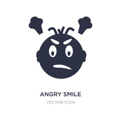 angry smile icon on white background. Simple element illustration from UI concept.