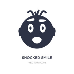 shocked smile icon on white background. Simple element illustration from UI concept.