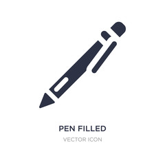 pen filled writing tool icon on white background. Simple element illustration from UI concept.
