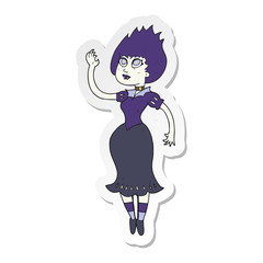 sticker of a cartoon vampire girl