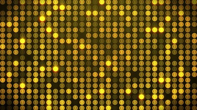 4K animation of Bitcoin background, crypto virtual payment finance, BTC background, BTC mining. 