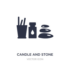 candle and stone icon on white background. Simple element illustration from Wellness concept.