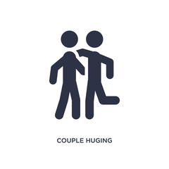 couple huging icon on white background. Simple element illustration from activity and hobbies concept.