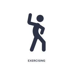 exercising icon on white background. Simple element illustration from activity and hobbies concept.