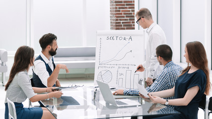 meeting the business team at the workplace in the office