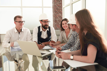 creative design team discussing new commercial project