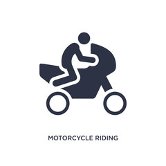 motorcycle riding icon on white background. Simple element illustration from activity and hobbies concept.