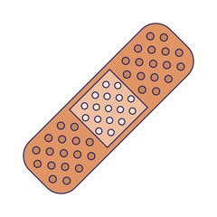 Medical band aid isolated blue lines