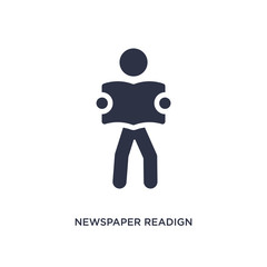 newspaper readign icon on white background. Simple element illustration from activity and hobbies concept.