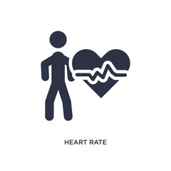 heart rate icon on white background. Simple element illustration from activities concept.