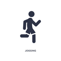 jogging icon on white background. Simple element illustration from activities concept.