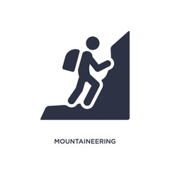 mountaineering icon on white background. Simple element illustration from activities concept.