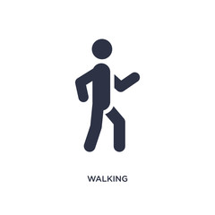 walking icon on white background. Simple element illustration from activities concept.