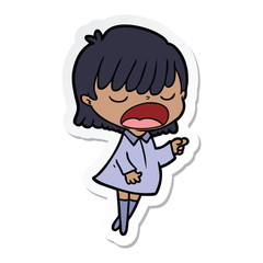 Fototapeta premium sticker of a cartoon woman talking loudly