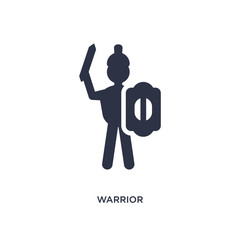 warrior icon on white background. Simple element illustration from africa concept.