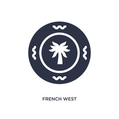 french west african franc icon on white background. Simple element illustration from africa concept.