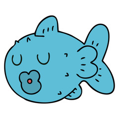 quirky hand drawn cartoon fish