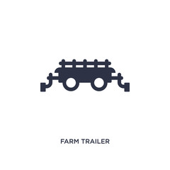 farm trailer icon on white background. Simple element illustration from agriculture farming and gardening concept.