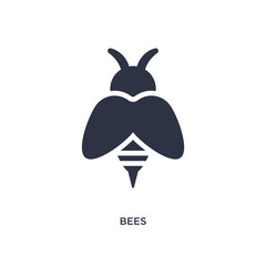 bees icon on white background. Simple element illustration from farming and gardening concept.