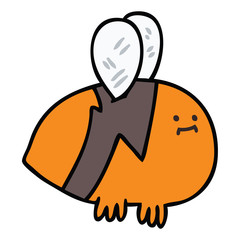 quirky hand drawn cartoon bumblebee