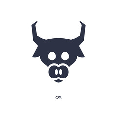 ox icon on white background. Simple element illustration from farming concept.