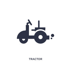 tractor icon on white background. Simple element illustration from farming concept.