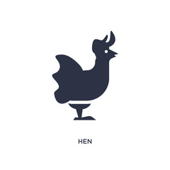 hen icon on white background. Simple element illustration from farming concept.