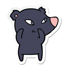 sticker of a cute cartoon bear