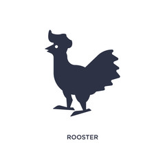 rooster icon on white background. Simple element illustration from farming concept.