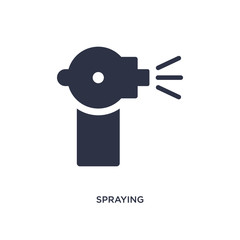 spraying icon on white background. Simple element illustration from gardening concept.