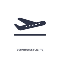 departures flights icon on white background. Simple element illustration from airport terminal concept.