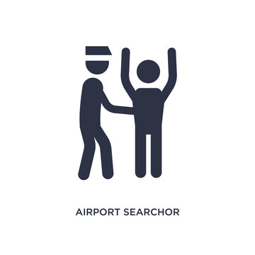 airport searchor icon on white background. Simple element illustration from airport terminal concept.