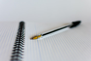 Black ballpoint pen lying in between the pages