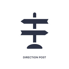 direction post icon on white background. Simple element illustration from airport terminal concept.