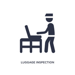 luggage inspection icon on white background. Simple element illustration from airport terminal concept.