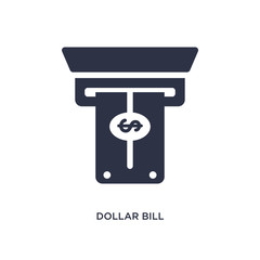 dollar bill from cash machine icon on white background. Simple element illustration from airport terminal concept.