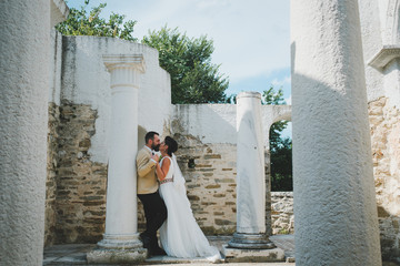 bride and groom in athens