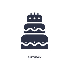 birthday icon on white background. Simple element illustration from birthday party and wedding concept.