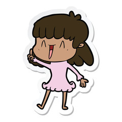 sticker of a cartoon woman