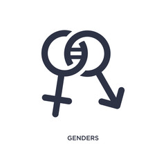 genders icon on white background. Simple element illustration from birthday party and wedding concept.