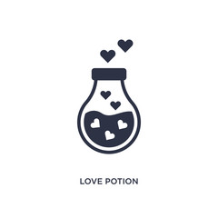 love potion icon on white background. Simple element illustration from birthday party and wedding concept.