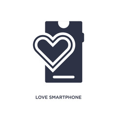 love smartphone icon on white background. Simple element illustration from birthday party and wedding concept.
