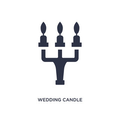 wedding candle icon on white background. Simple element illustration from birthday party and wedding concept.