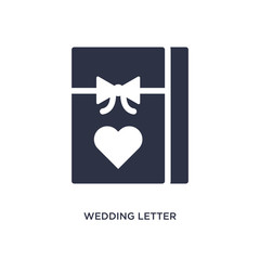 wedding letter icon on white background. Simple element illustration from birthday party and wedding concept.
